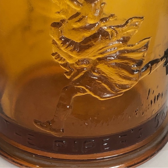 Vtg AMBER GLASS MUG Mother Goose Rhyme Nursery Tom Tom Humpty Dumpty Tiara Glass - Picture 7 of 16